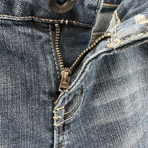 Zara Basic Womens Jean Shorts 8 Blue Denim Mid-Rise Zip Front Pockets - Picture 4 of 11